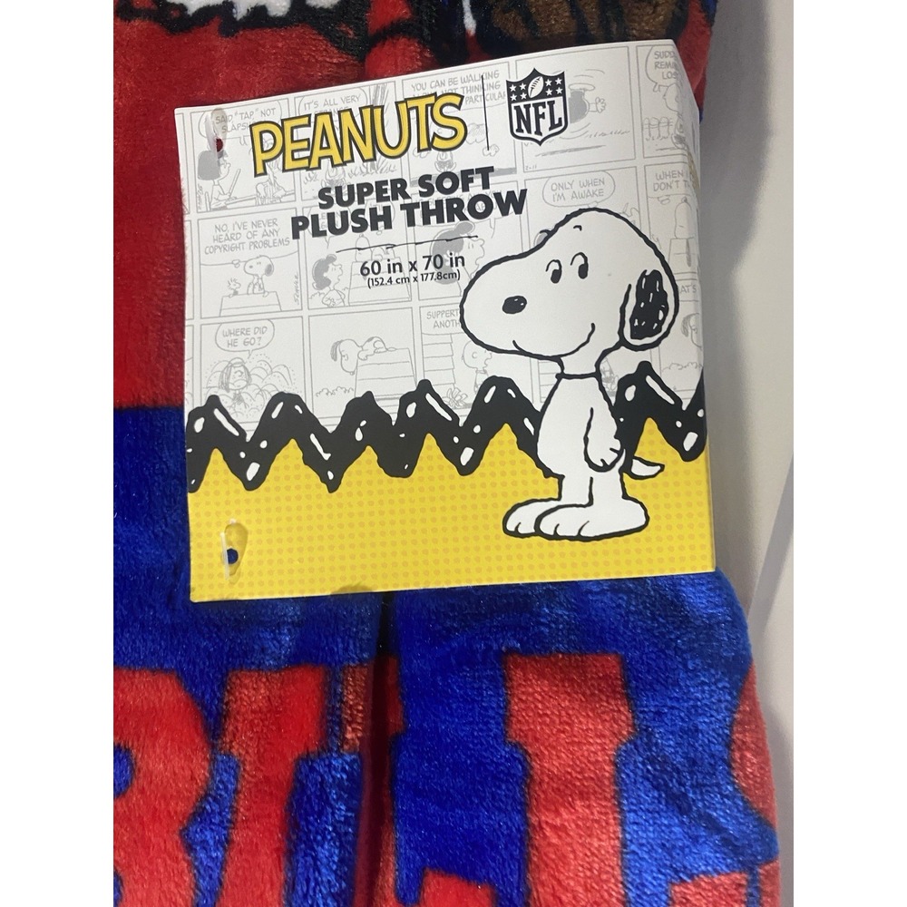 Peanuts NFL Buffalo Bills Snoopy Super Soft Plush Throw Blanket 60x70 Fast Ship - Picture 4 of 6